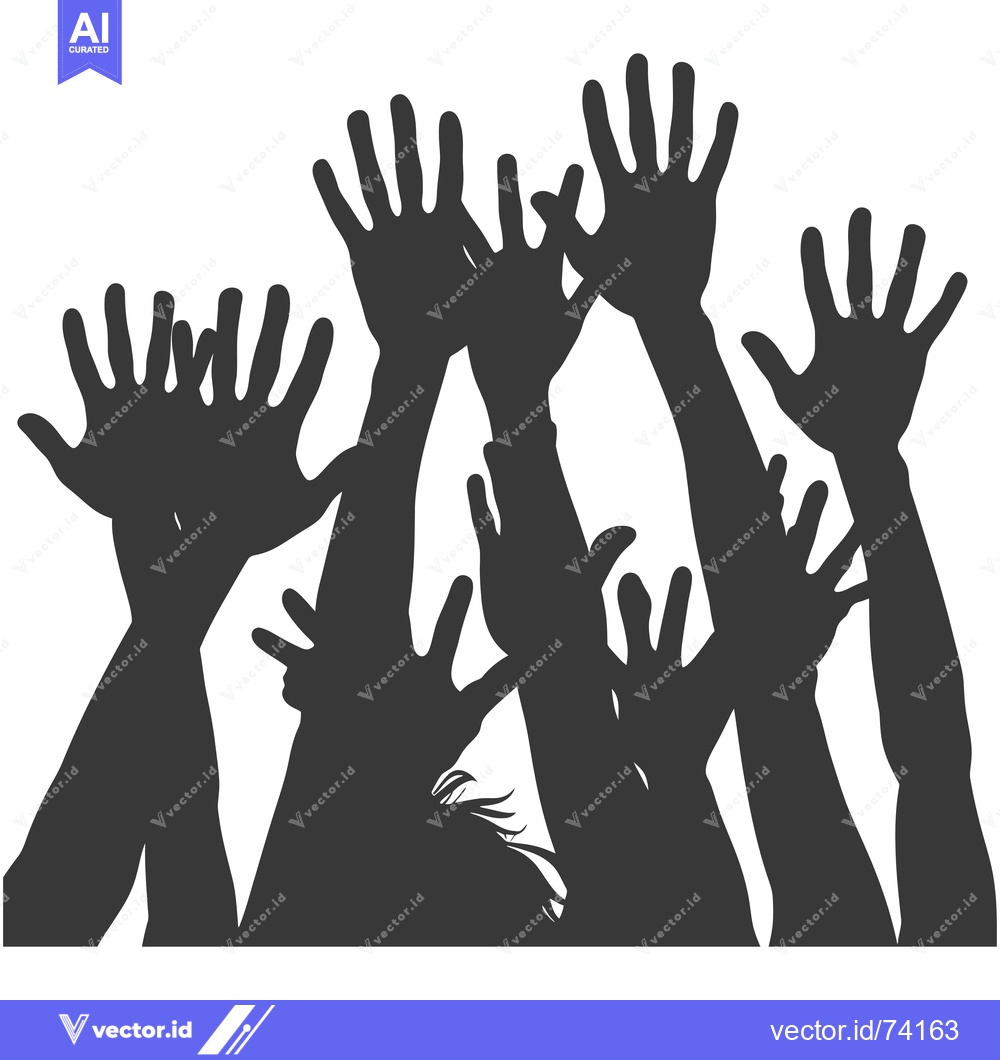 Premium Vector dari Silhouette of Multiple Hands Reaching Upwards