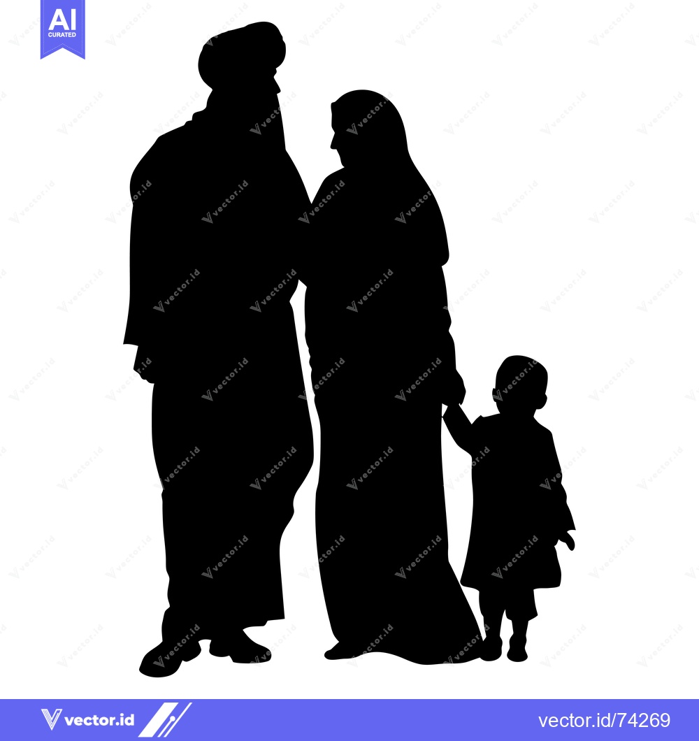 Premium Vector of Silhouette of a family with a father, mother, and child