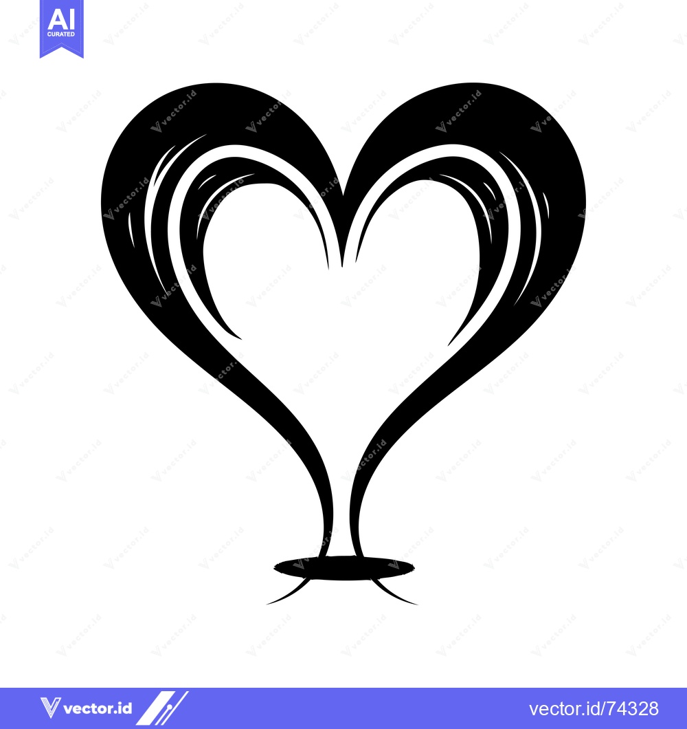 Premium Vector dari Black and White Abstract Heart Shape Illustration