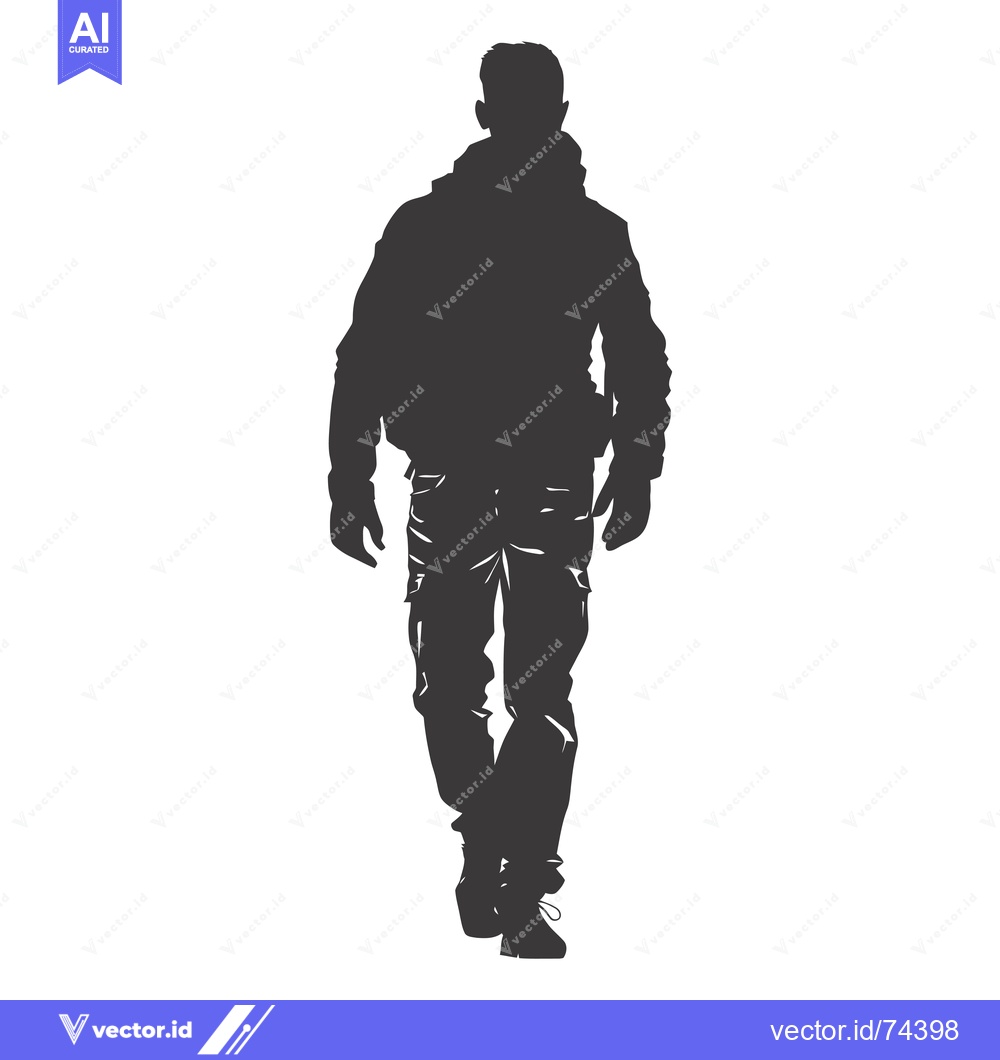 Premium Vector of Silhouette of a man walking forward in casual clothing