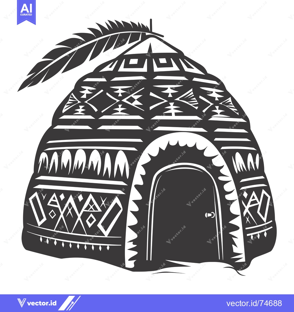 Premium Vector dari Ornate Native American Tent with Feather Adornment