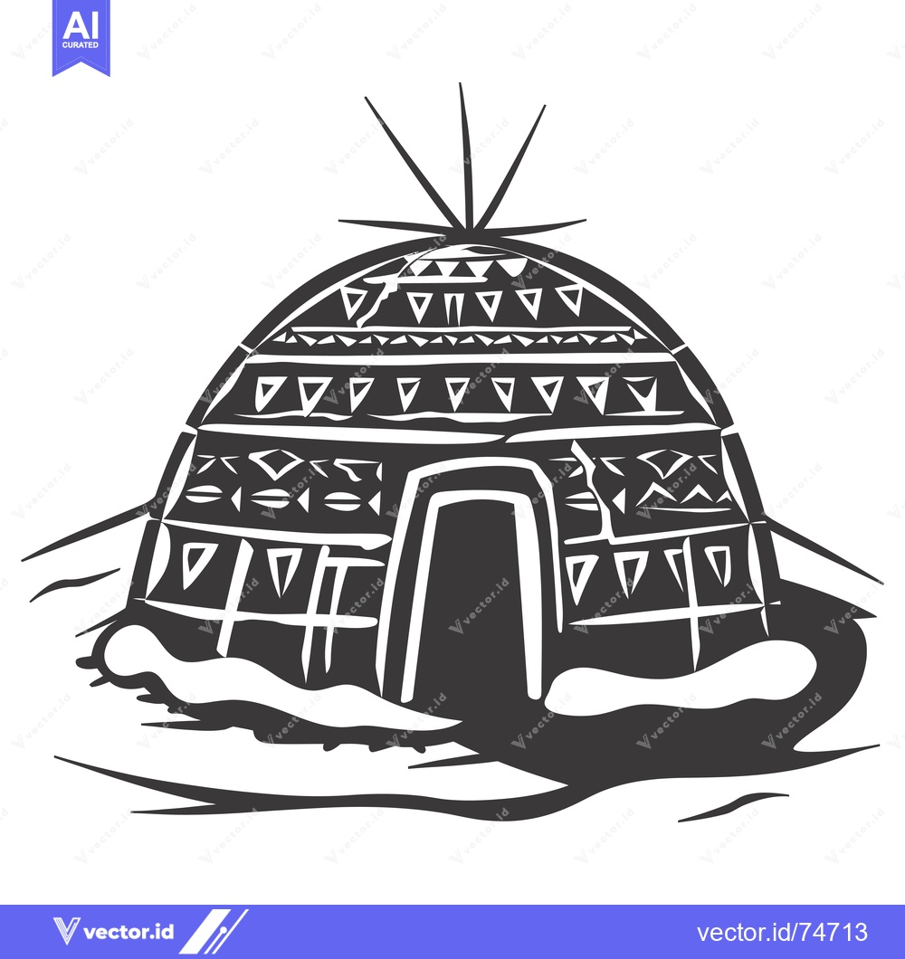Premium Vector dari Traditional Inuit Igloo with Geometric Patterns