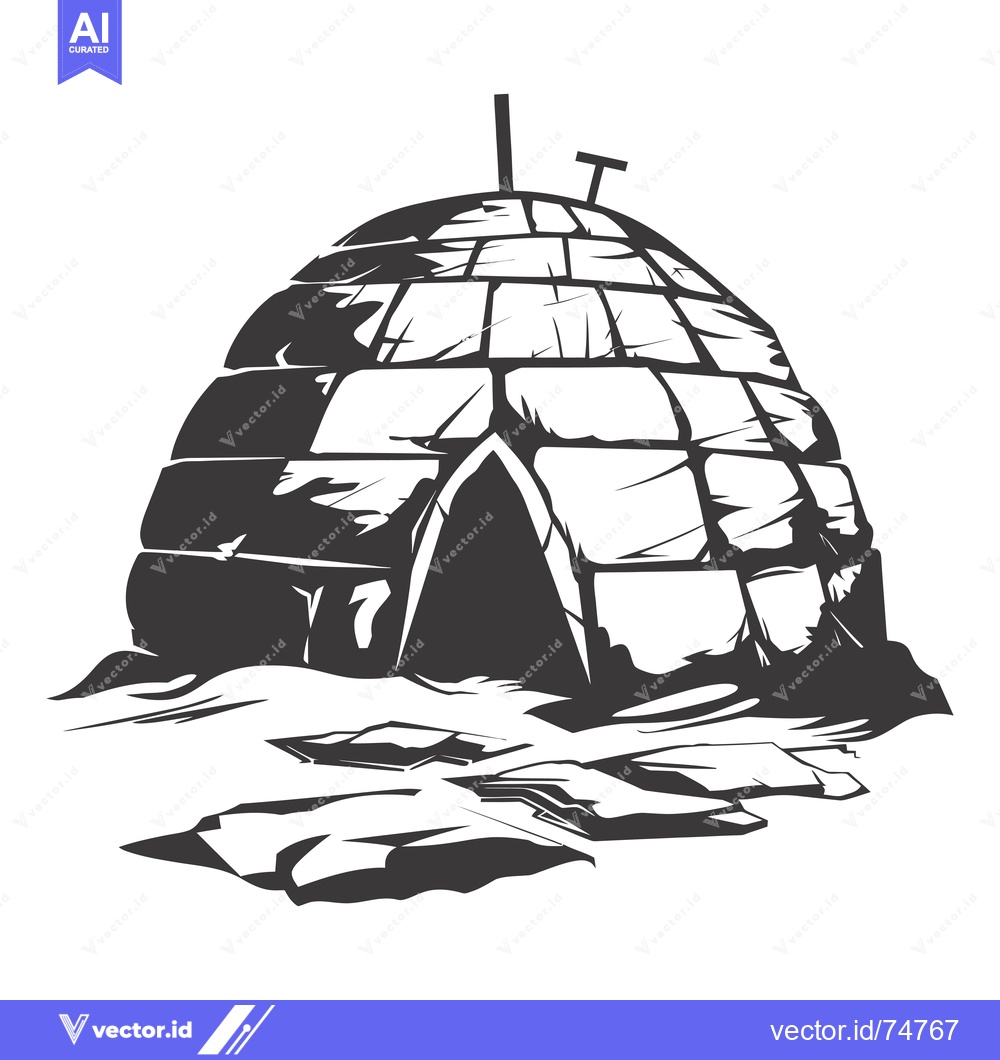 Premium Vector dari An Igloo Built From Ice Blocks With an Entrance