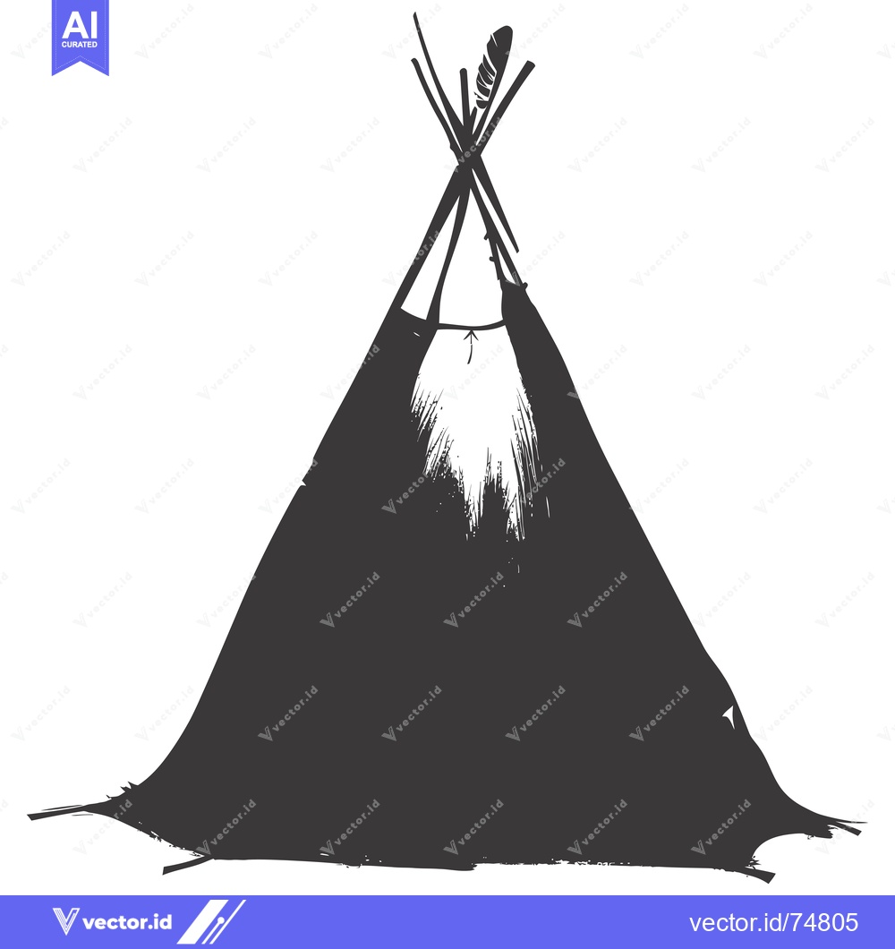 Premium Vector of Hand-drawn Sketch of a Traditional Native American Teepee