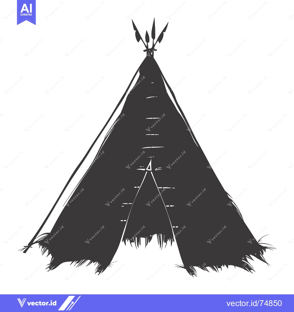 Premium Vector dari Hand-Drawn Sketch of a Native American Teepee