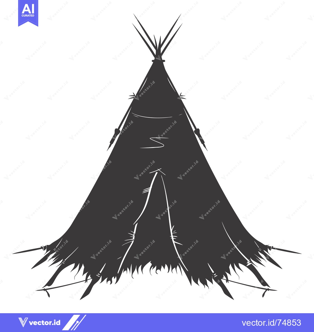 Premium Vector of A Silhouette of a Native American Teepee