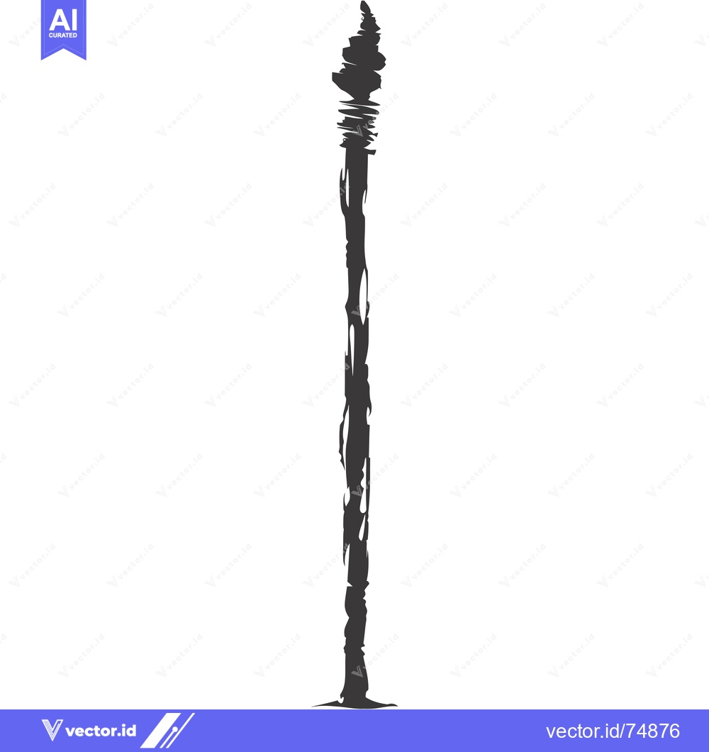 Premium Vector dari A Silhouette of a Tall, Thin, and Rough Tree Trunk