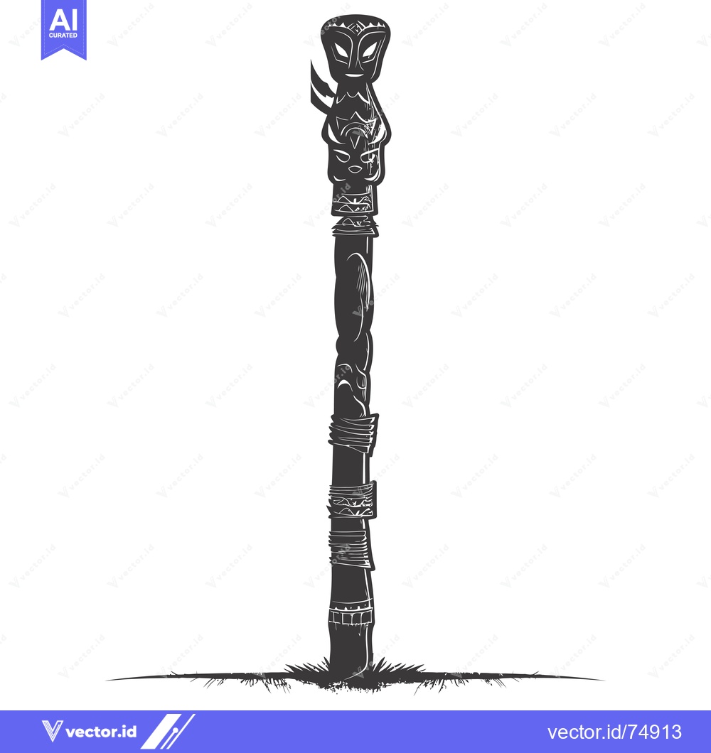 Premium Vector dari Carved Totem Pole with Intricate Designs