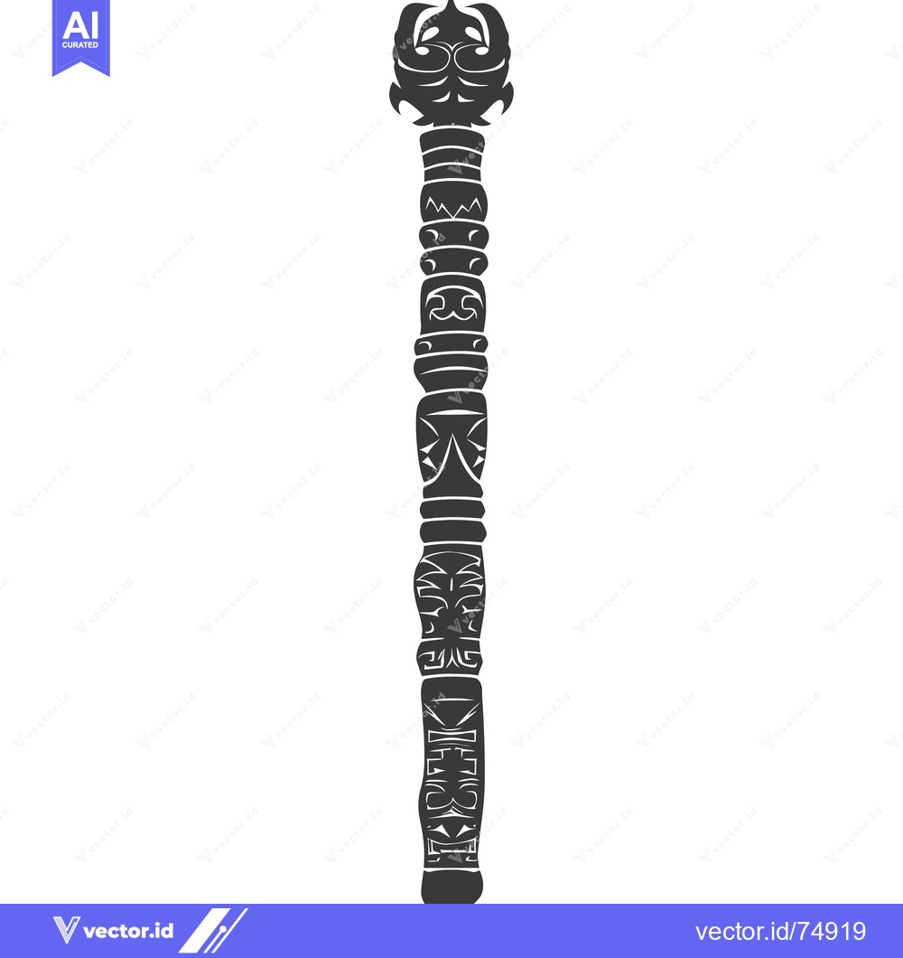 Premium Vector of Ornate Totem Pole with Intricate Carvings