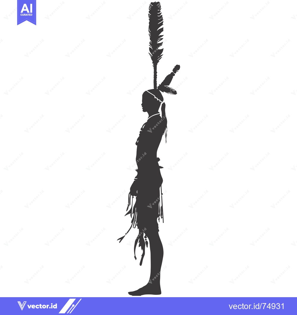 Premium Vector of Silhouette of a Native American Woman in Traditional Headdress