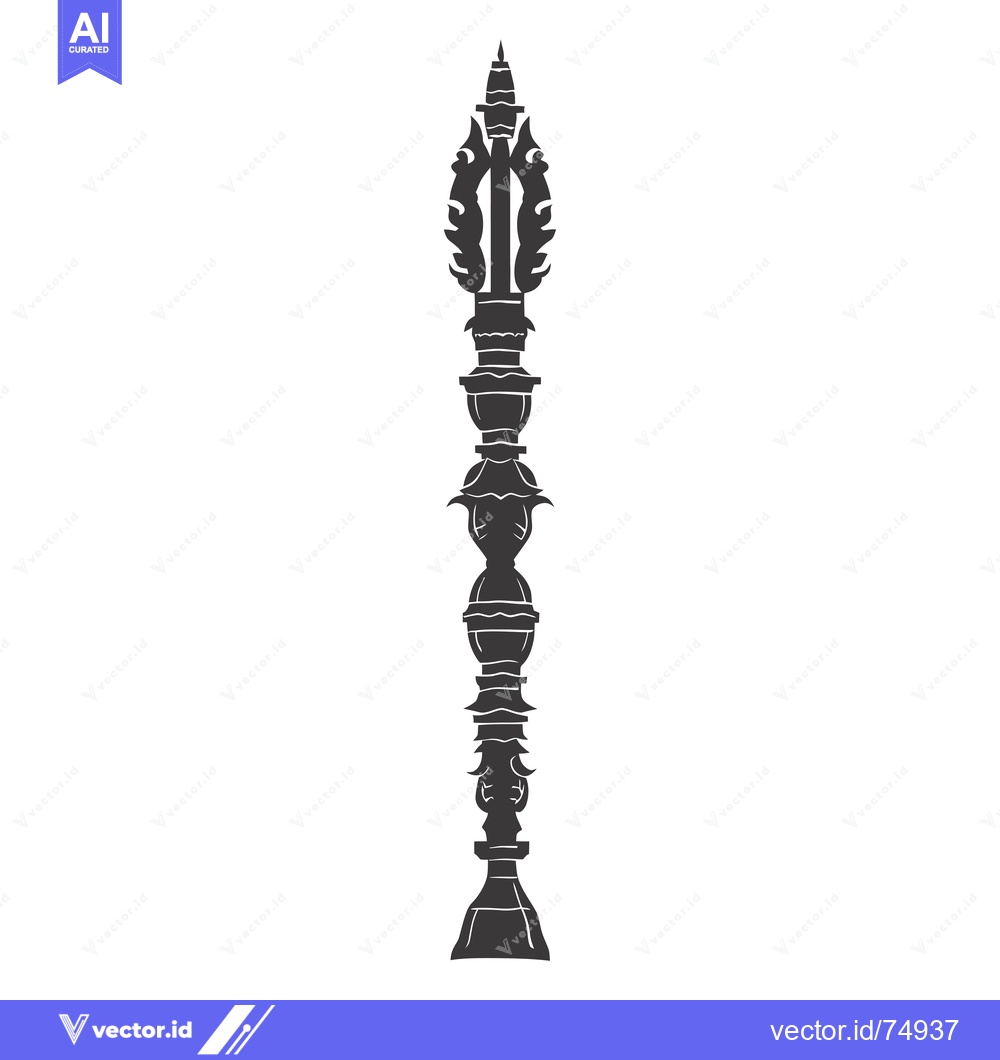 Premium Vector of A Black and White Silhouette of a Tibetan Dorje