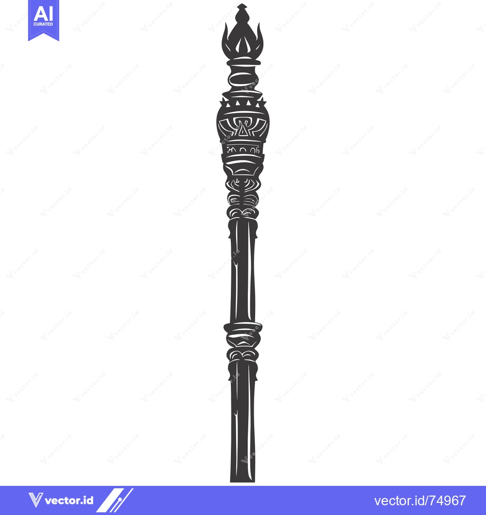 Premium Vector dari Ornate Black and White Torch Design
