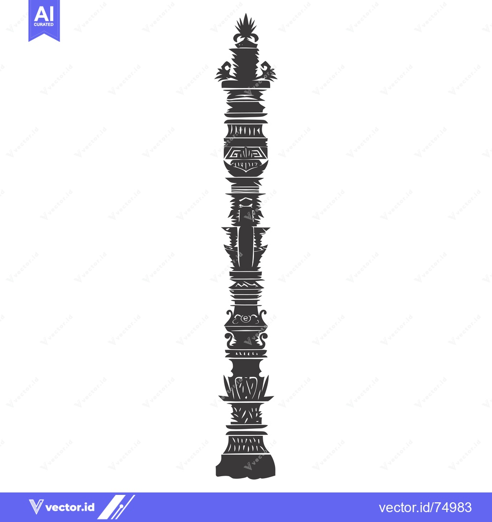 Premium Vector dari Ornate, Tall, Decorative Column with Geometric Patterns
