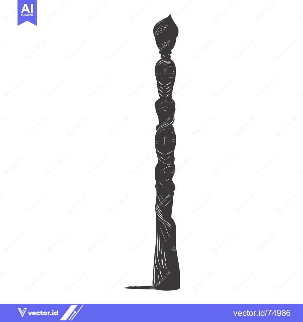 Premium Vector dari A Black and White Illustration of a Totem Pole