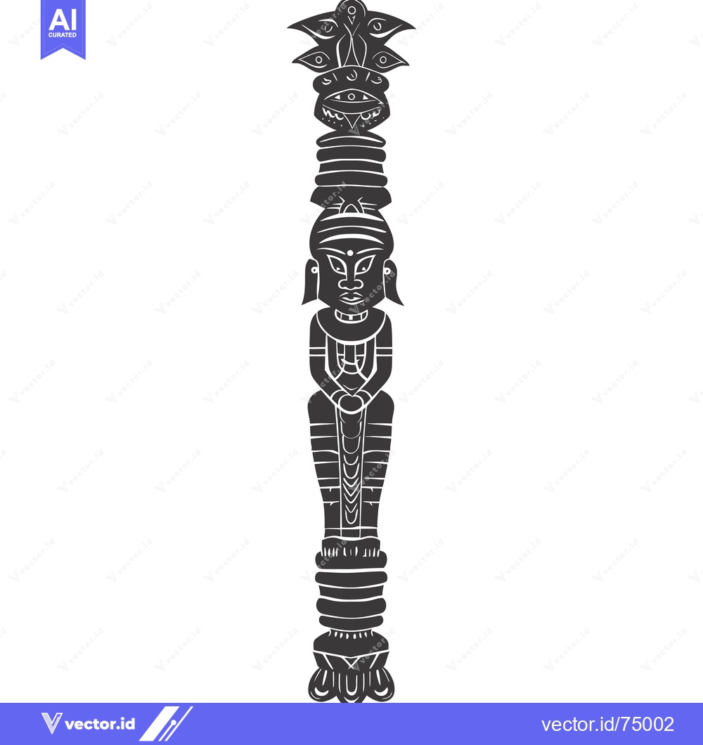Premium Vector of Ornate Black and White Illustration of a Stylized Human Figure on a Ta