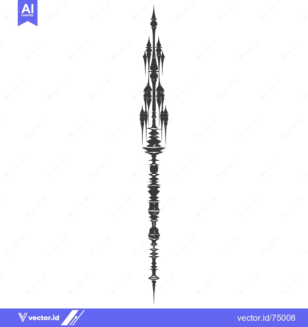 Premium Vector dari Abstract black and white stylized tower with a pointed top