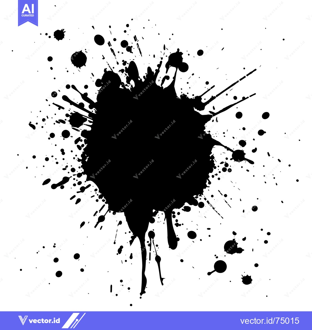 Premium Vector dari Black Ink Splatter on White Background