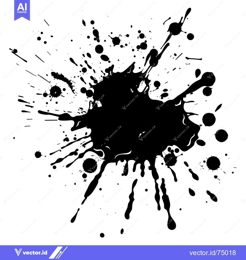Premium Vector dari A Black Ink Splatter on a White Background