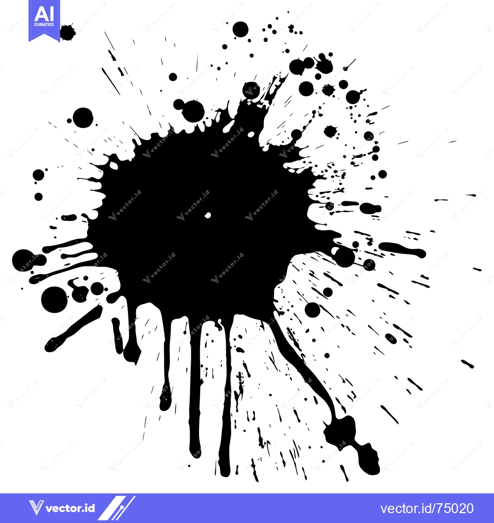 Premium Vector of Abstract Black Ink Splatter on White Background