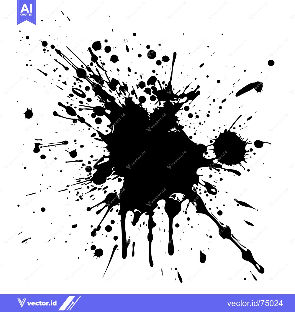 Premium Vector dari Black Ink Splatter on White Background