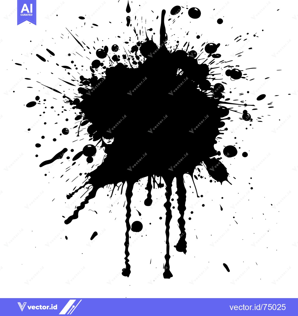 Premium Vector of Black Ink Splatter on White Background