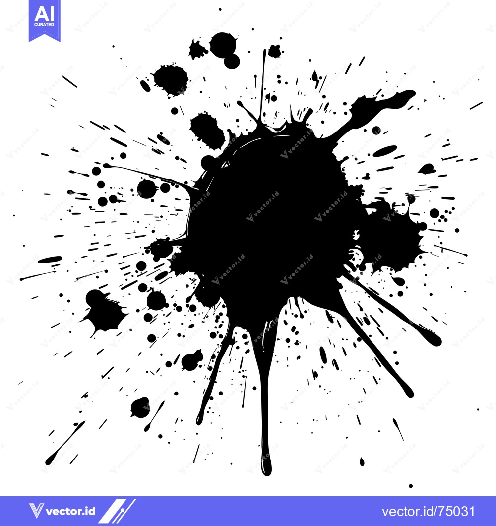 Premium Vector dari Abstract Black Ink Splashes and Blobs on White Background