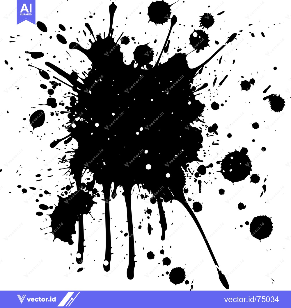 Premium Vector dari Black Ink Splatter on White Background