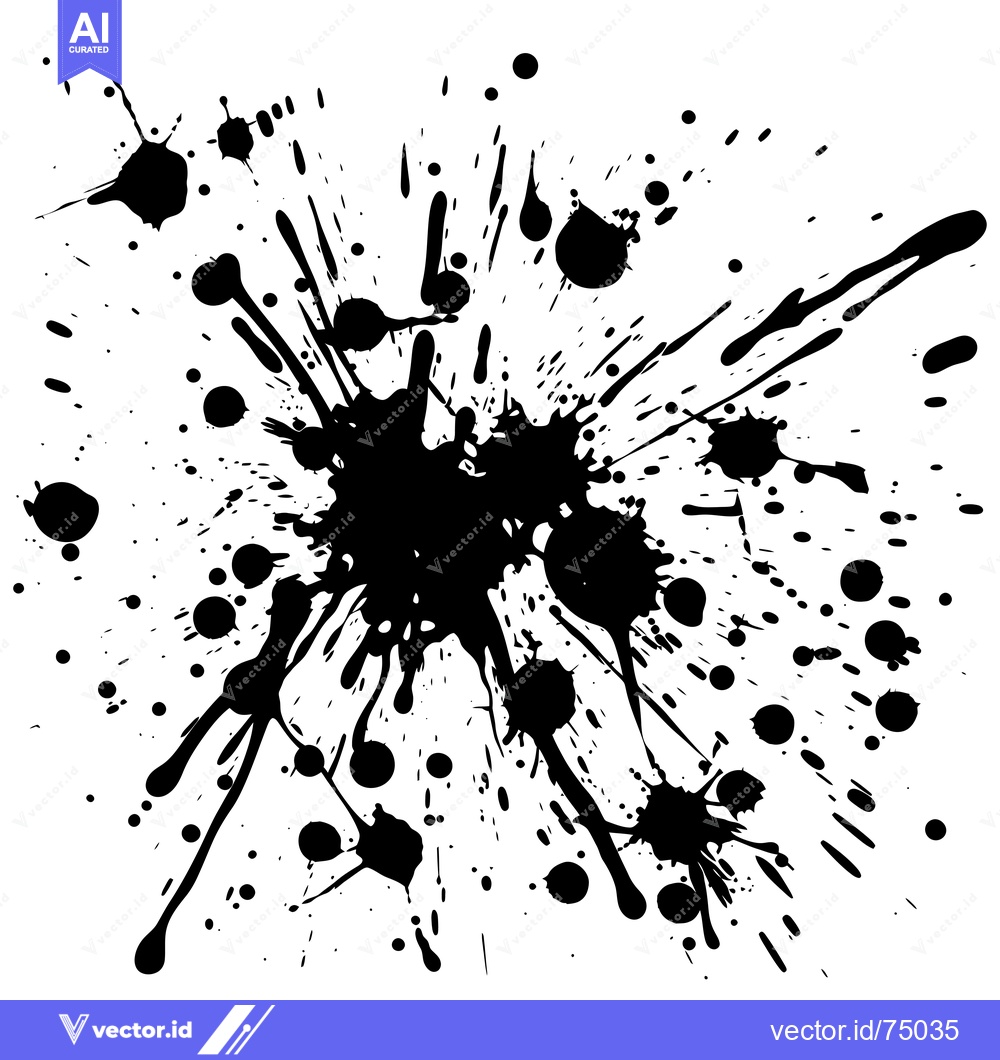 Premium Vector dari Abstract Black Ink Splatter on White Background