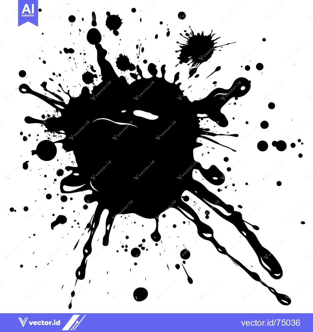 Premium Vector of Black Ink Splatter on White Background