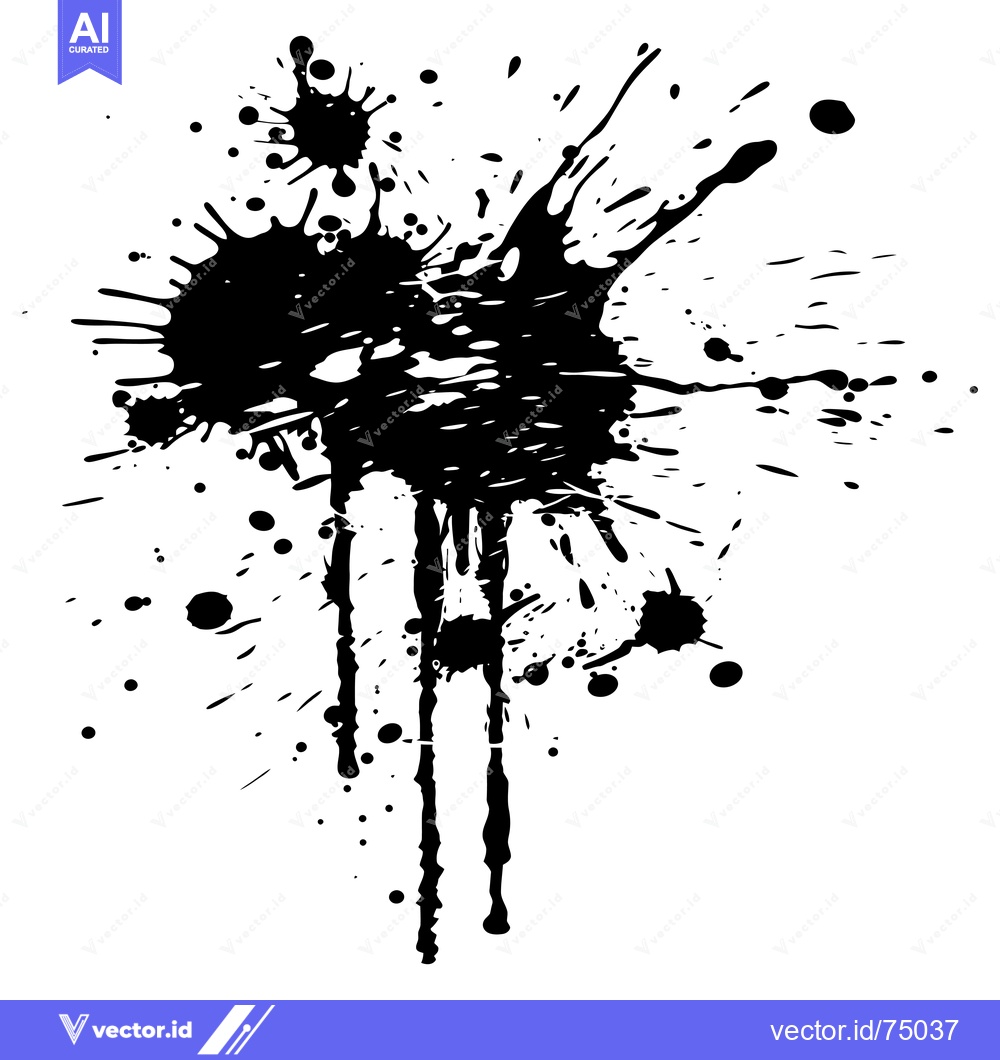 Premium Vector dari Abstract black ink splatters on white background