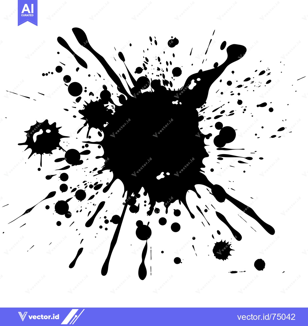 Premium Vector of Abstract Black Ink Splatter on White Background
