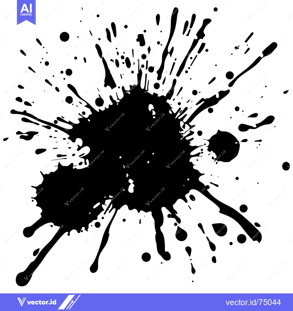 Premium Vector of A Black Ink Spatter with Radial Sprays