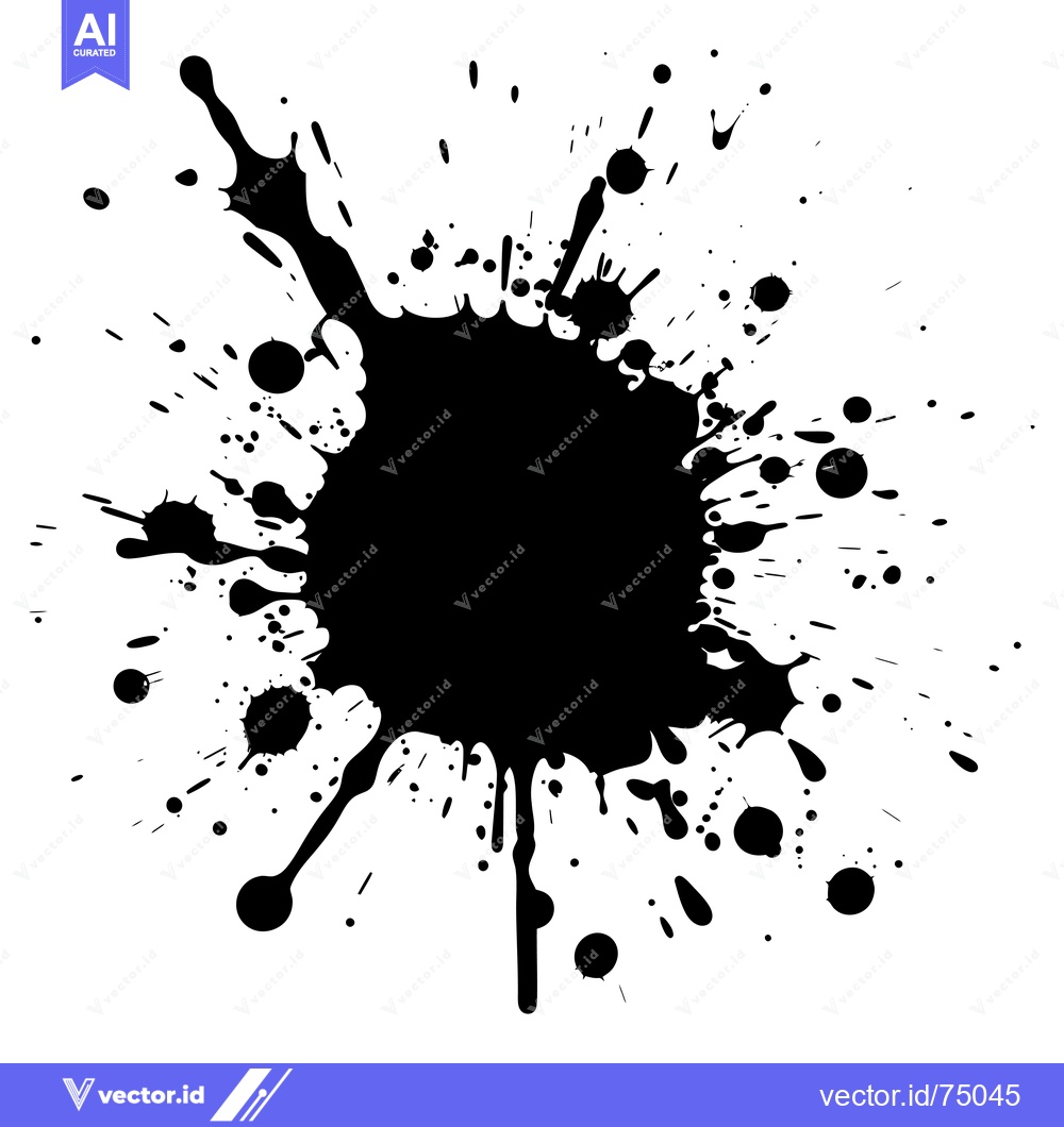 Premium Vector of Abstract Black Ink Splotch on White Background