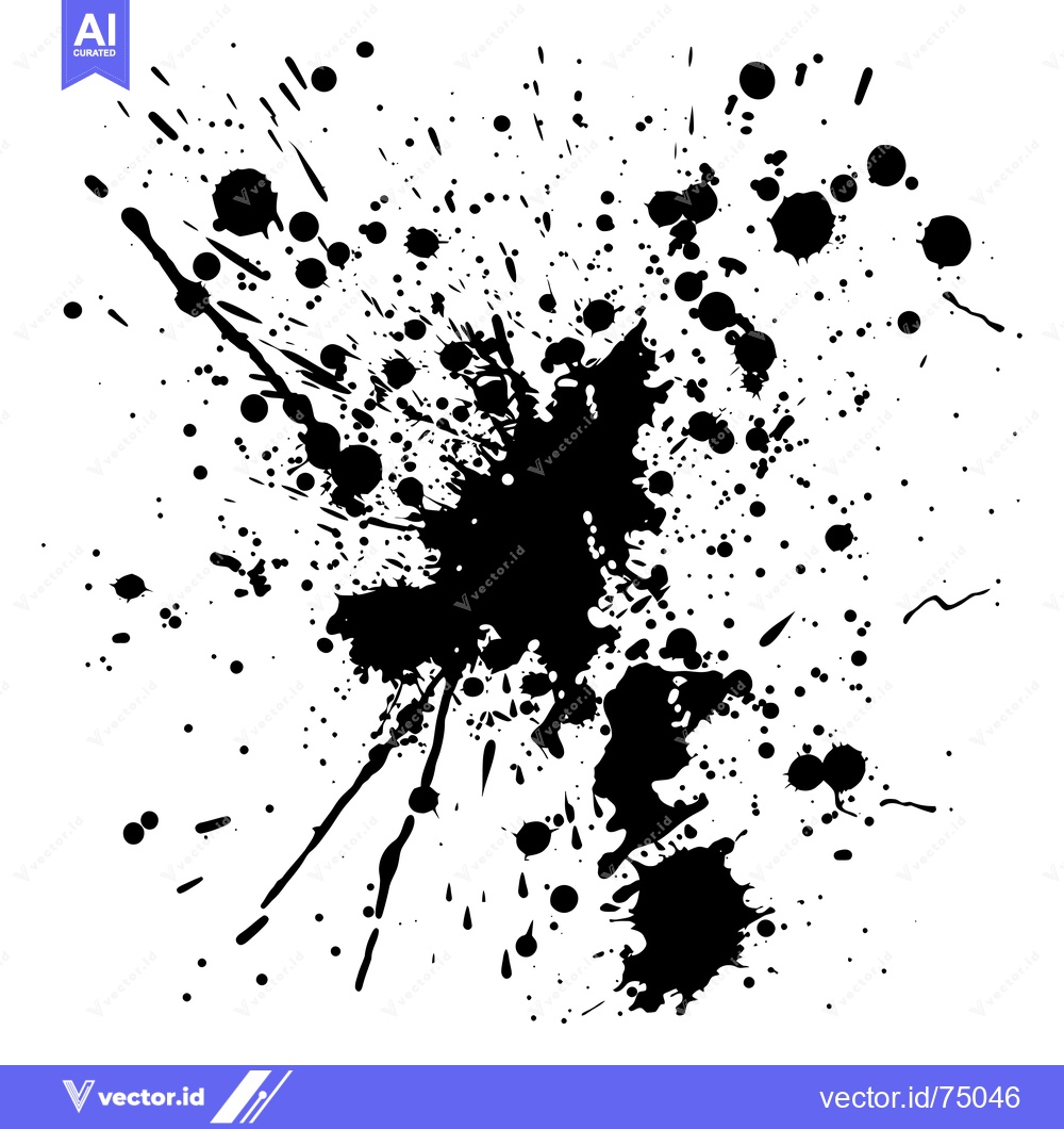Premium Vector dari Black Ink Splotches on a White Background