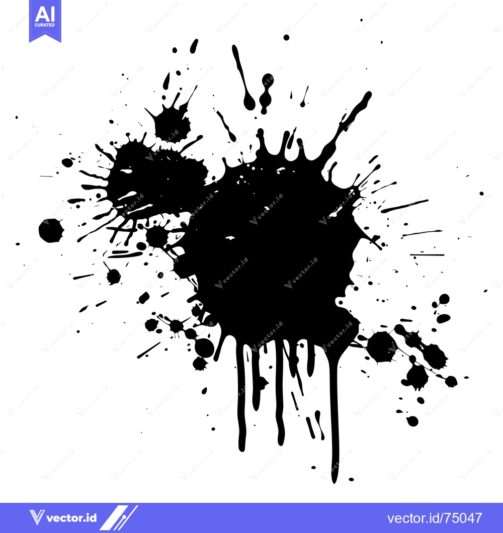 Premium Vector of Abstract black ink splatter on white background