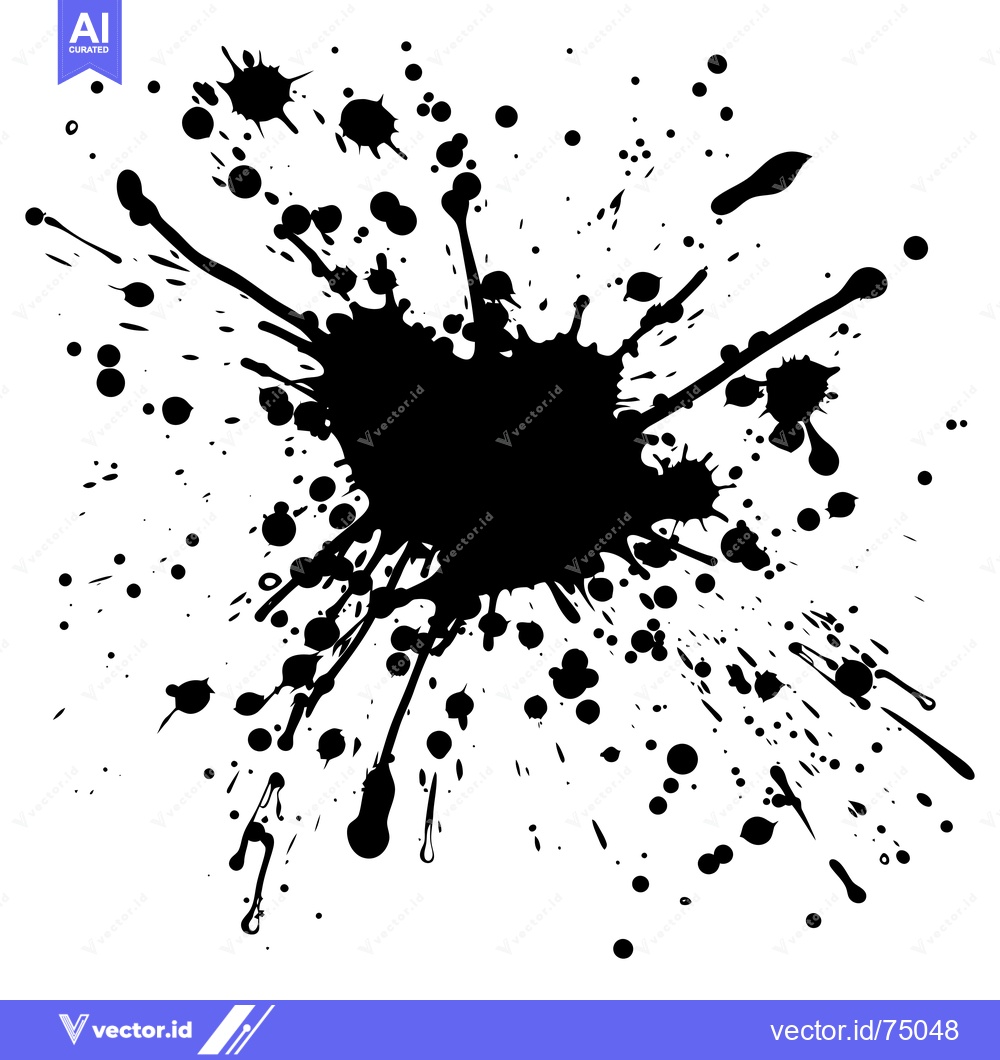 Premium Vector dari Black Ink Splatter on White Background
