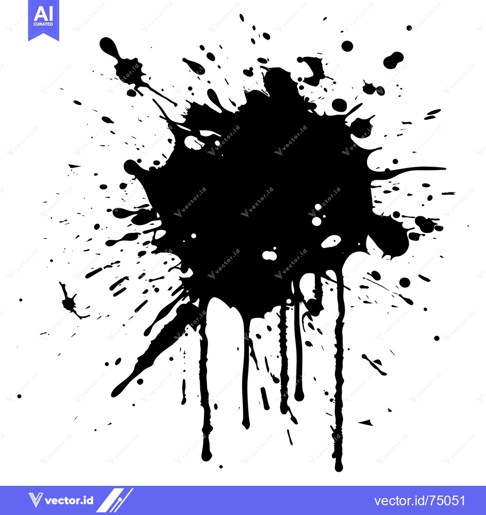 Premium Vector dari Abstract Black Ink Splotch with Drips