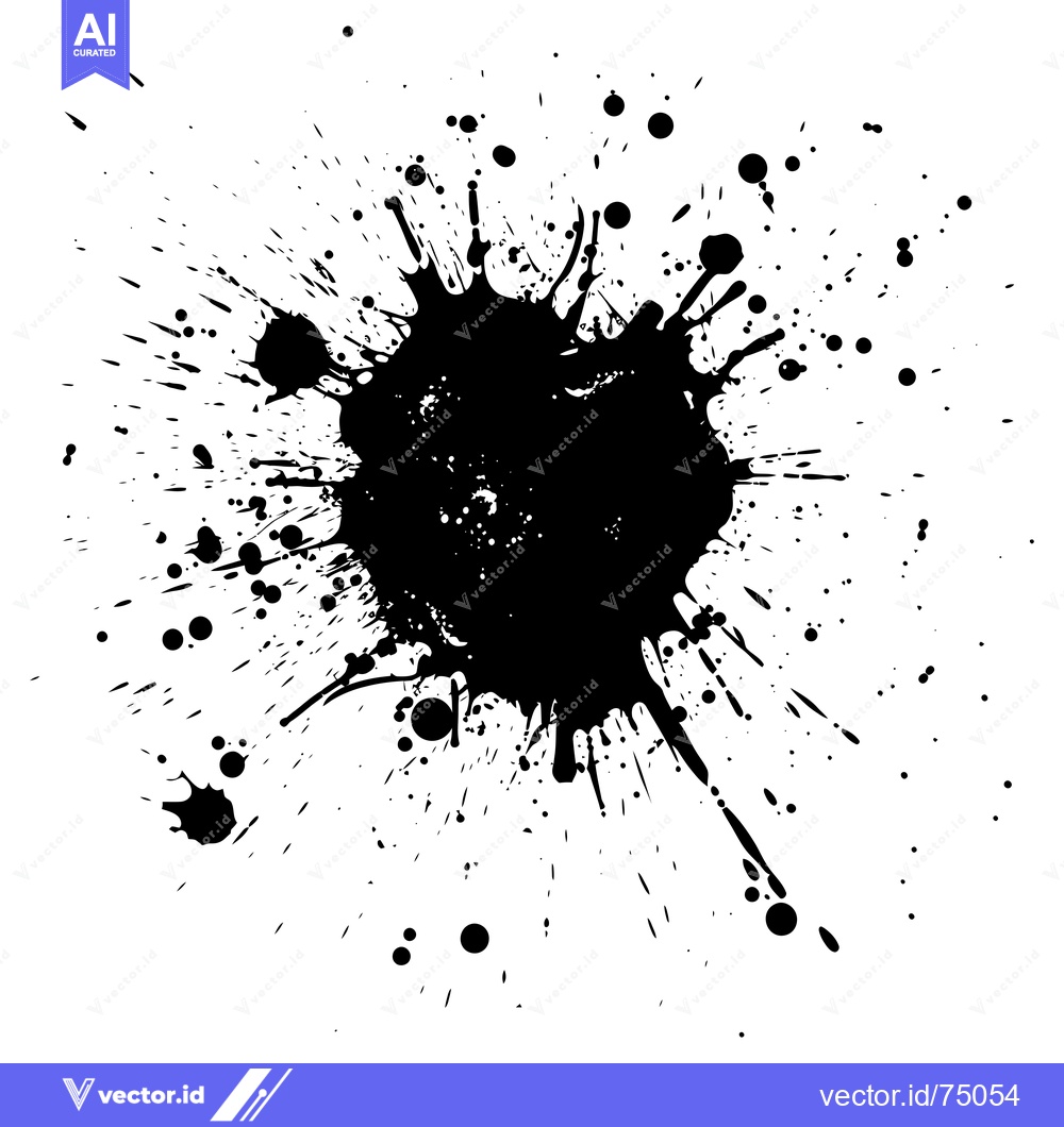Premium Vector dari Black Ink Splatter on White Background