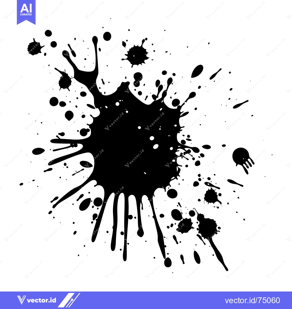 Premium Vector dari Black Ink Splatter on White Background