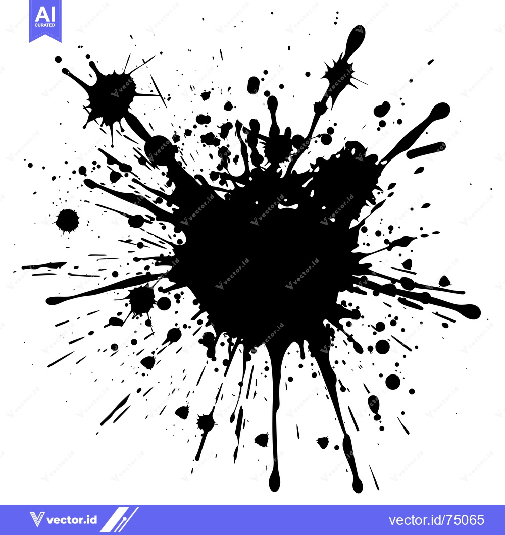 Premium Vector of Black Ink Splatter on White Background