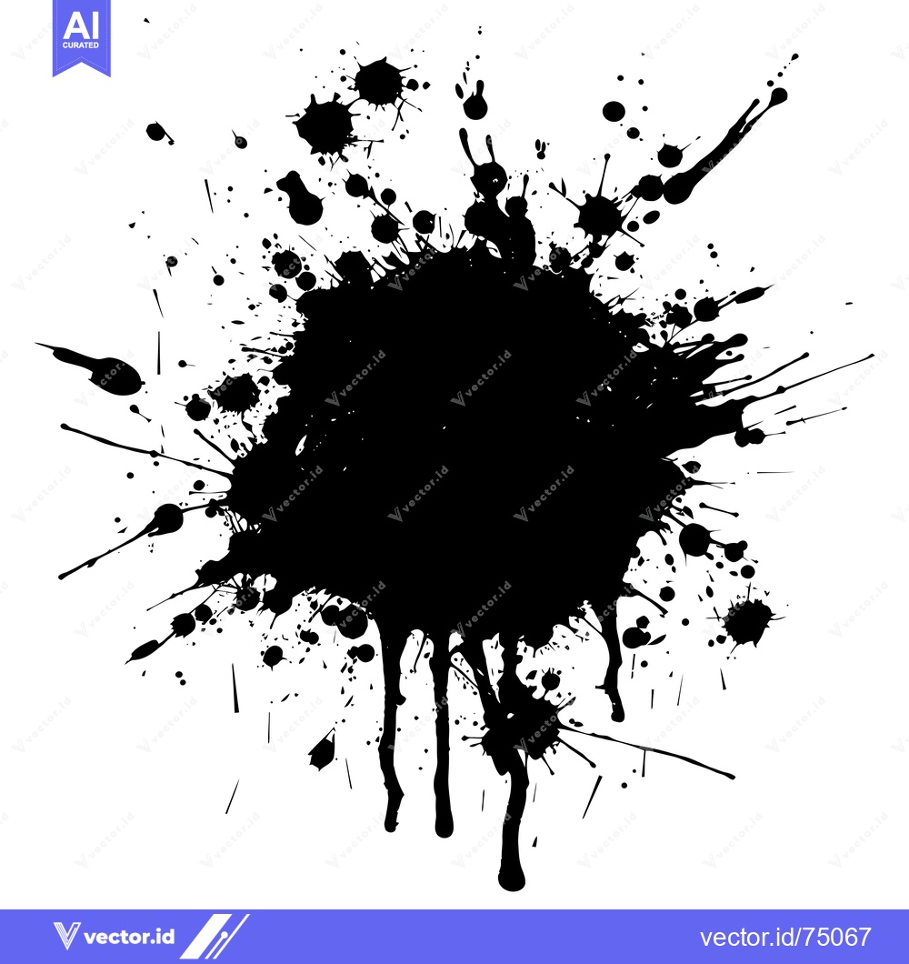 Premium Vector dari Black Ink Splatter on White Background