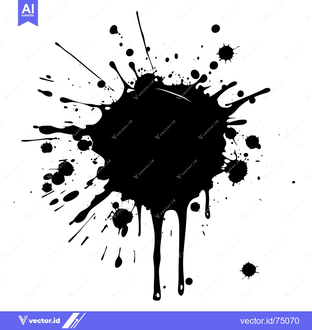 Premium Vector of Abstract Black Ink Splatter on White Background