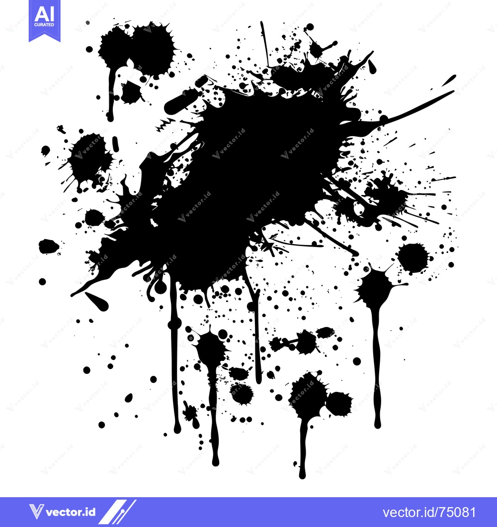 Premium Vector of Black Ink Splatter on White Background