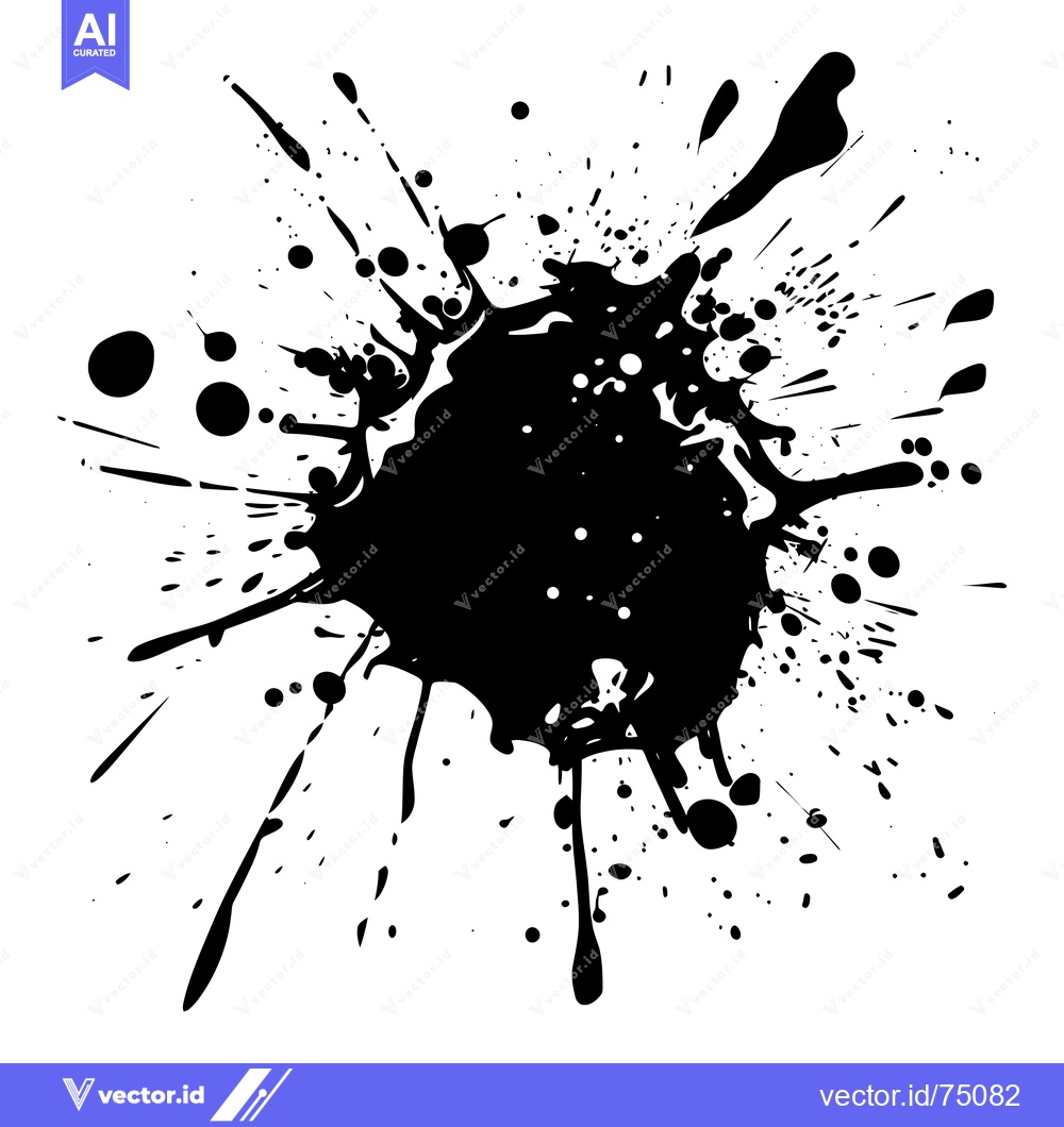 Premium Vector dari Black Ink Splatter on White Background