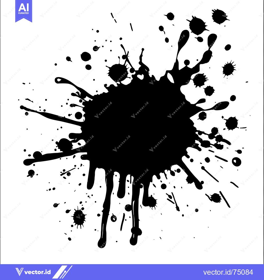 Premium Vector dari Black Ink Splatter on White Background