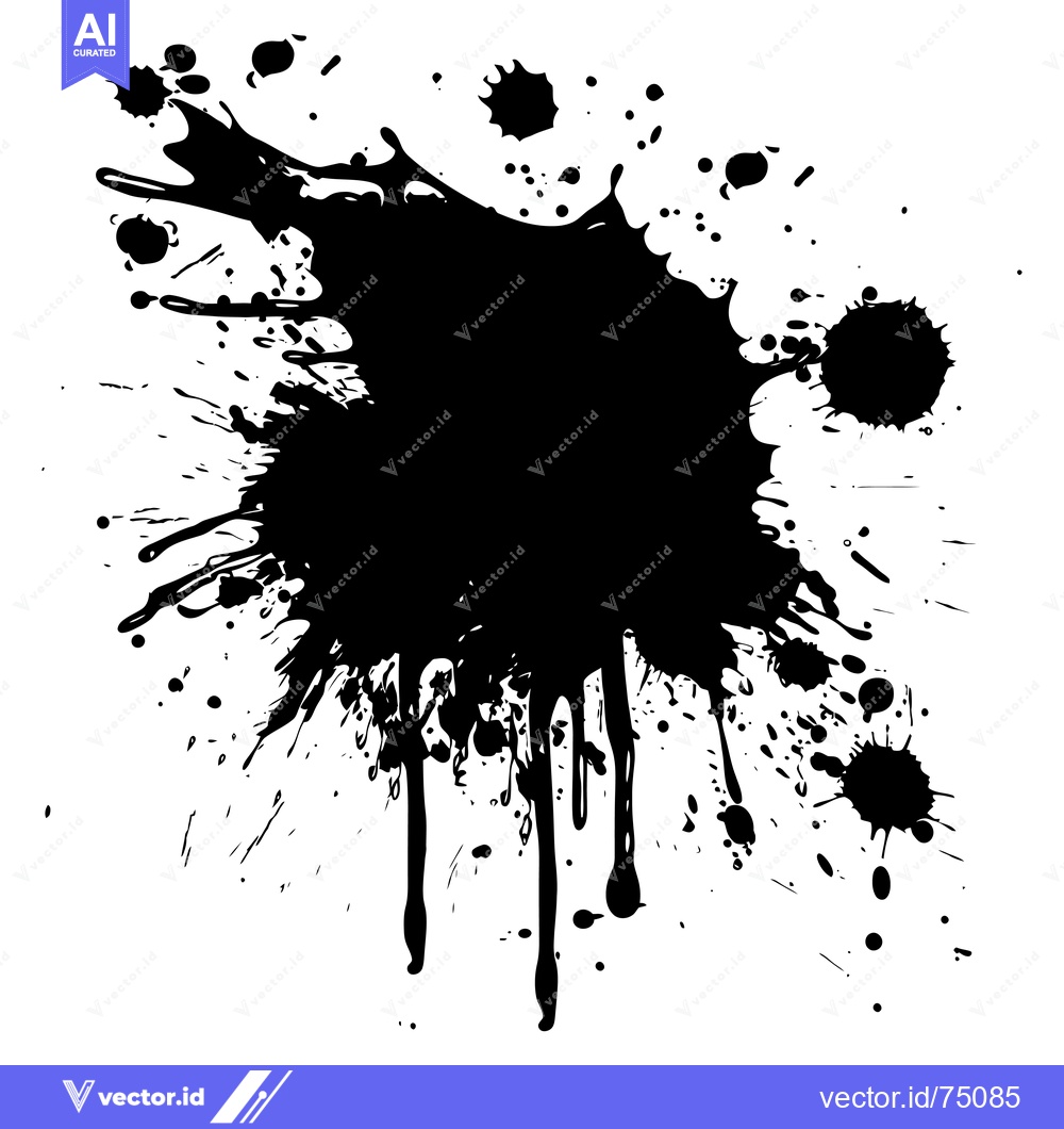 Premium Vector of Black Ink Splatter on White Background