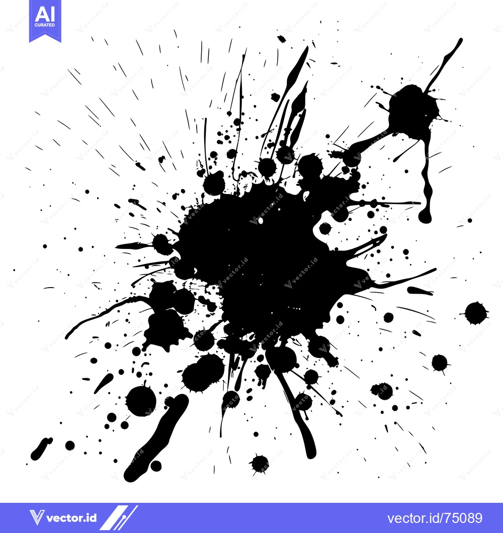 Premium Vector of Black Ink Splatter on White Background