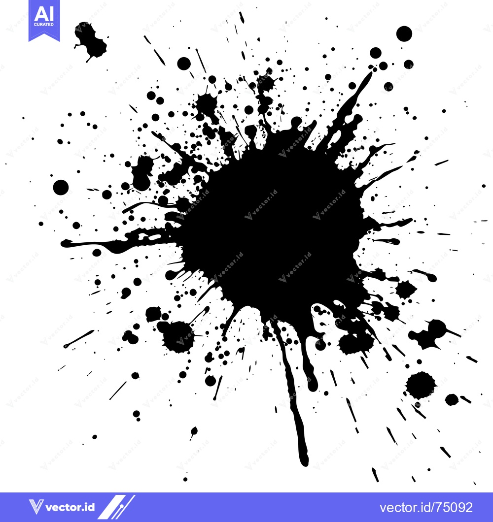 Premium Vector dari Abstract Black Ink Splotch on White Background