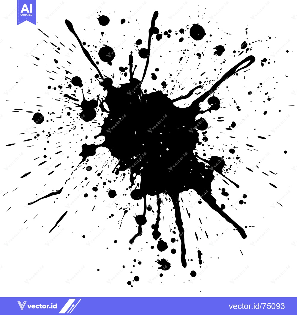 Premium Vector dari Black Ink Splatter on a White Background