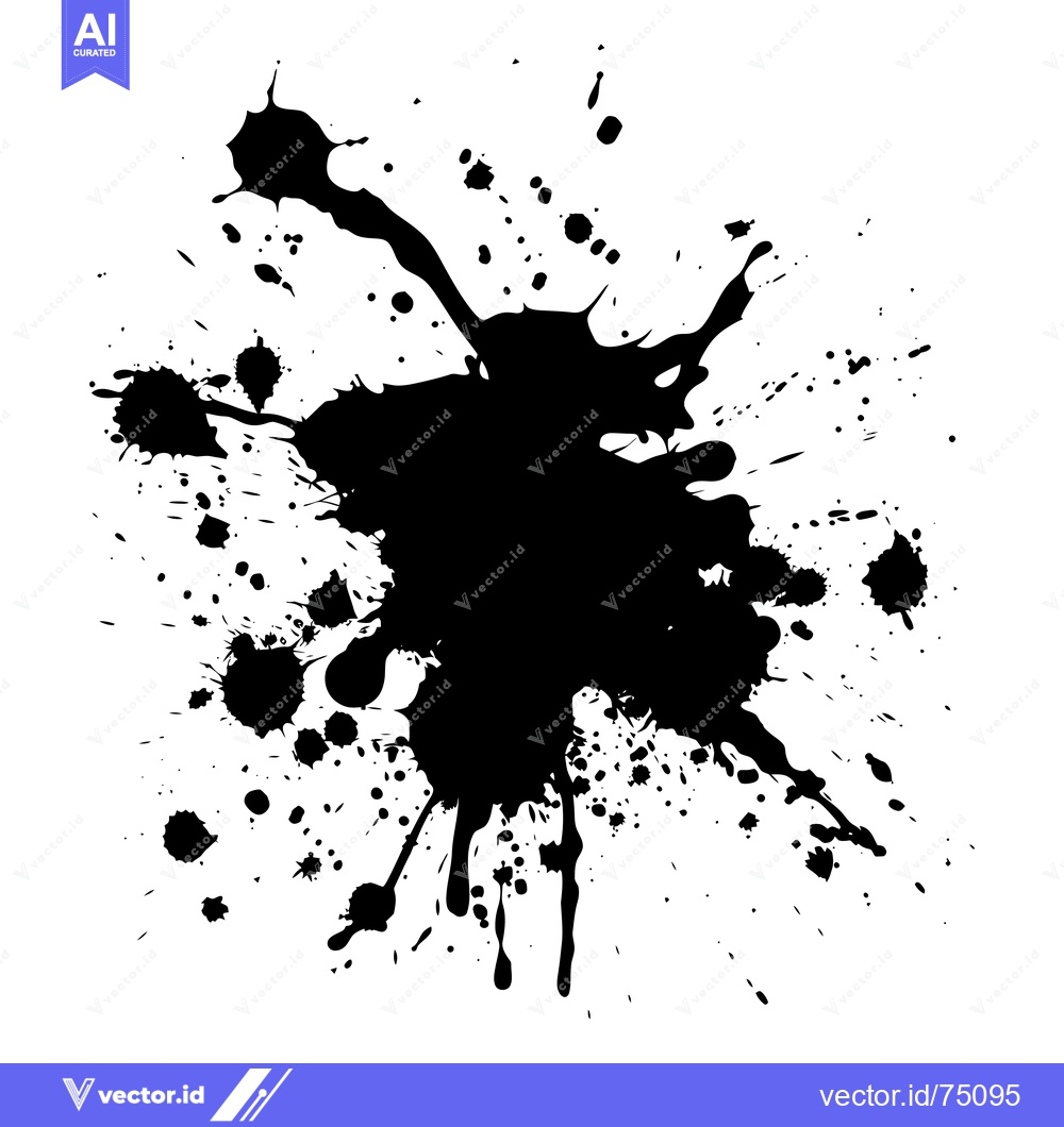 Premium Vector of Black Ink Splatter on White Background